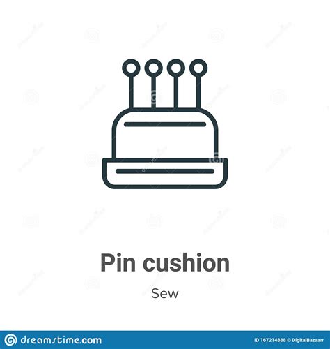 Pin Cushion Outline Vector Icon Thin Line Black Pin Cushion Icon Flat