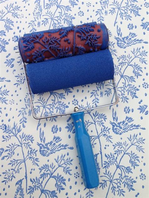 Embossed paint roller sleeve wall texture stencil brush pattern decorations. Patterned Paint Roller in Spring Bird Design, and ...