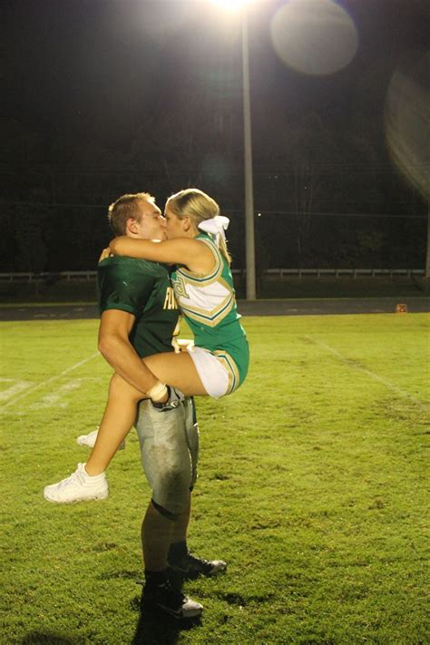 pin on the football player and the cheerleader