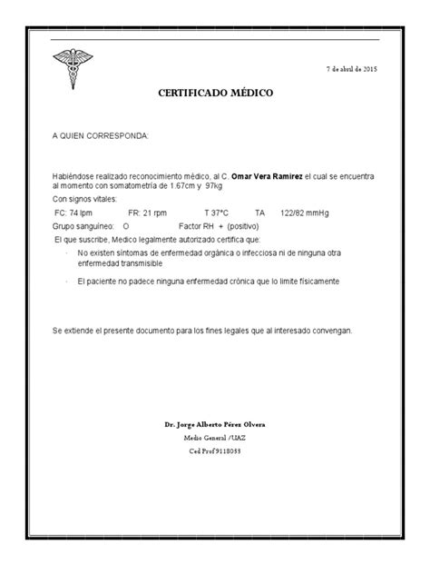 Collection Of Formato Certificado Medico Calam 233 O Certificados