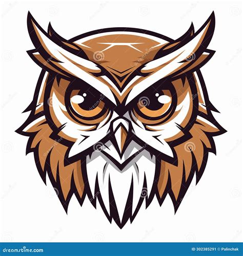 Minimalistic Image of Owl Symbol of Wisdom in Vector Art Style Stock