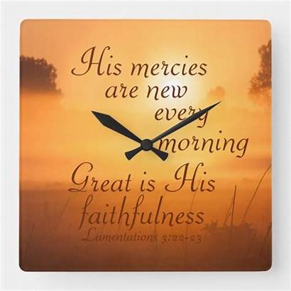 Mercies Morning Every Scripture Wall Clocks Mercy