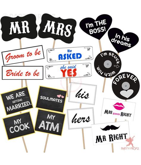 Party Propz Pre Wedding Photobooth Props 18 Pcs Wedding Props For Photography Buy Party
