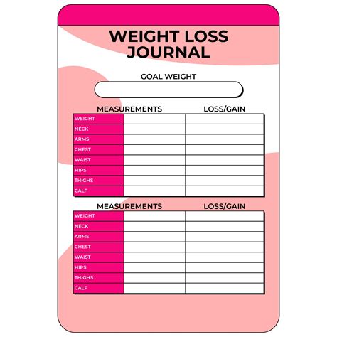 7 Best Images Of Free Printable Weight Loss Logs Free Printable Daily