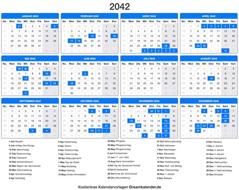 Kalender 2042