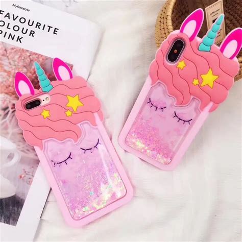 Copeone Cute Unicorn Phone Case For Iphone 8 8 Plus Quicksand Case For