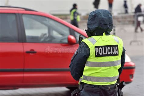Police Officer Managing Road Traffic Stock Image Image Of Justice