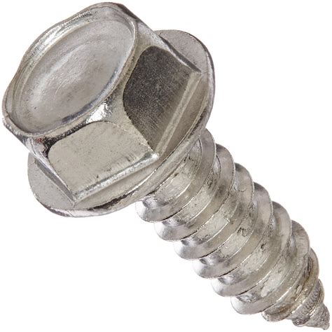 18 8 Stainless Steel Sheet Metal Screw Plain Finish Hex Washer Head Hex Drive Type Ab 14