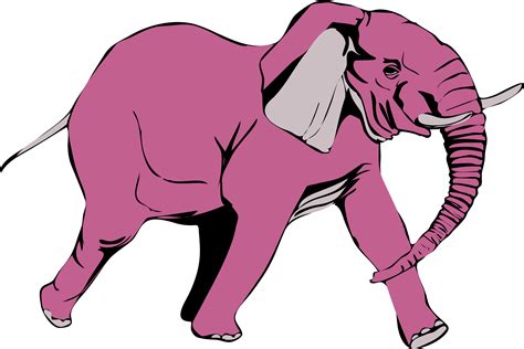 Clipart - Pink elephant on the rampage png image