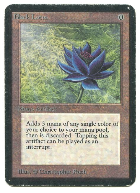 Black lotus is a rare card from the first magic : Magic the Gathering Alpha Single Black Lotus - MODERATE PLAY (MP) | DA Card World