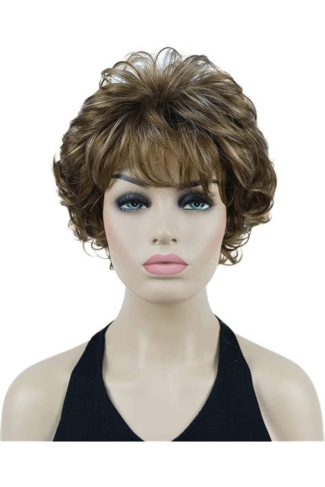 lydell 8 short curly women wigs soft shaggy layered classic cap full synthetic wigs 12tt26