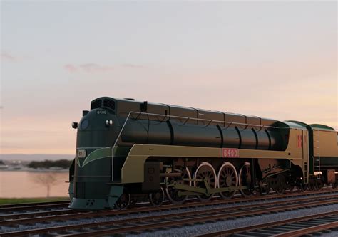 3d Model Streamlined Steam Locomotive And Tender Vintage