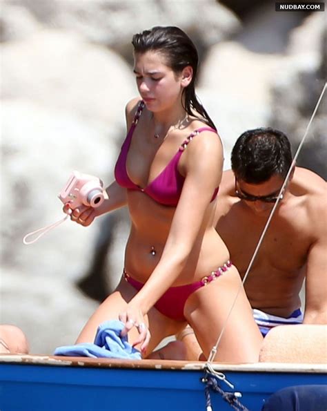 Dua Lipa Hot In Pink Bikini On Vacation In Capri Aug Nudbay