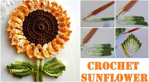 The Sunflowers Leaf And Flower Free Crochet Pattern Styles Idea