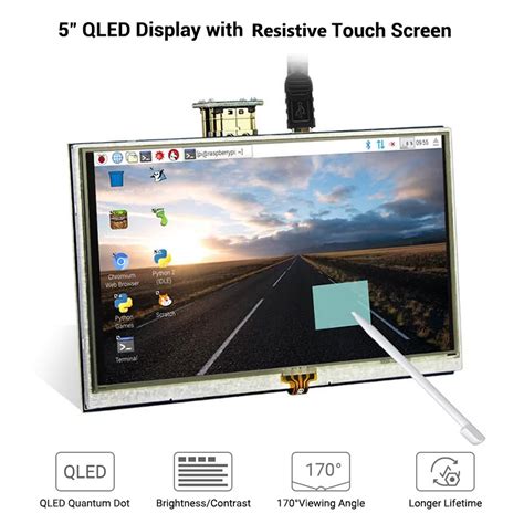 5 Inch Qled Quantum Dot Display 800 X 480 Resistive Touch Screen