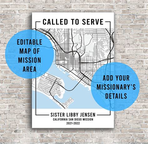 Custom Lds Mission Map Lds Missionary T Printable Lds Etsy