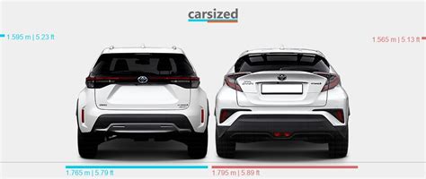 Dimensions Toyota Yaris Cross 2021 Present Vs Toyota C Hr 2016 2019