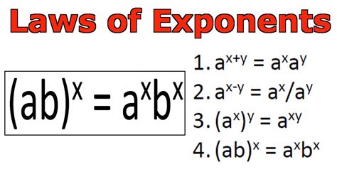 law of exponents a b x a x b x youtube
