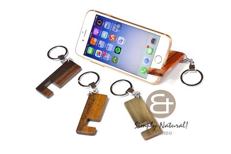 Smart Phone Wood Stand Keychain Iphone Android Bedido