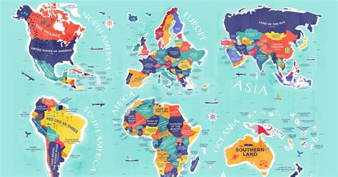 World Map The Literal Translation Of Country Names