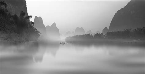 Fond Décran Paysage Monochrome Chine Lac Eau La Nature
