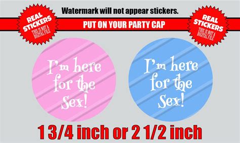 Gender Reveal Stickers Here For The Sex Party Favors Gender Etsy France