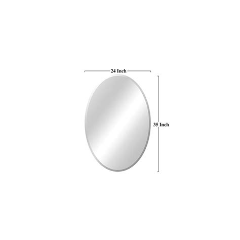 Kohros Oval Beveled Polished Frameless Wall Mirror For Bathroom Vanity