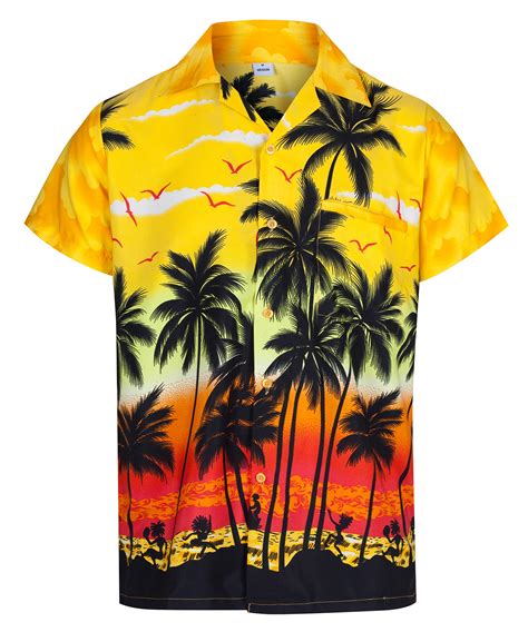 Mens Hawaiian Shirt Aloha Hawaii Themed Party Shirt Holiday Beach Fancy