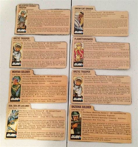 Maybe you would like to learn more about one of these? 1980's-1990's GI JOE FILE CARD LOT 4 • G.I. JOE A REAL AMERICAN HERO #HASBRO (With images ...