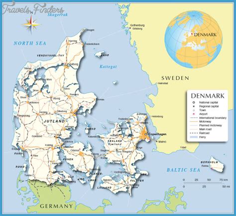 Denmark Map Travelsfinderscom