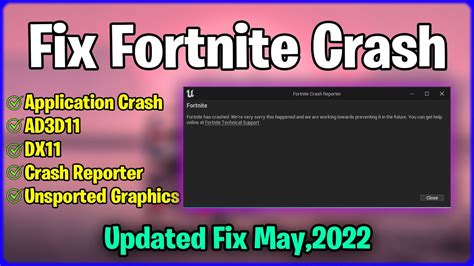 Fix Fortnite Crash Reporter Fortnite Has Crashed Were Very Sorry