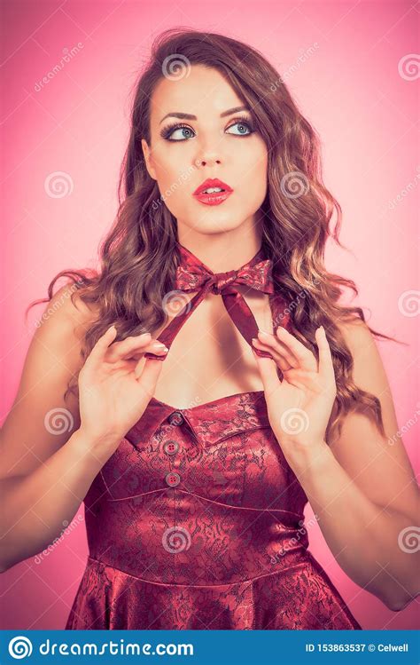 Beautiful Woman In Red Dress Stock Image Image Of Girl