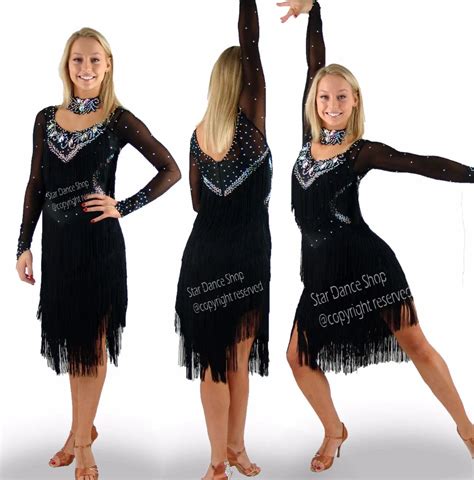 New Latin Dance Costumes Senior Long Dress Sexy Diamond Tassel Sleeves Latin Dance Skirt Set For