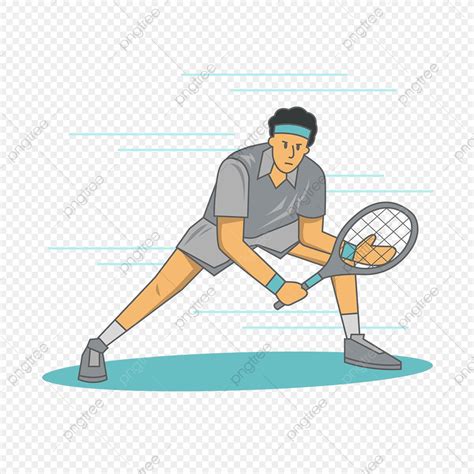 Ilustrasi Konsep Olahraga Pertandingan Tenis Raket Bermain Pakaian