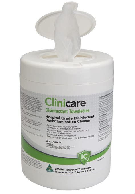 Clinicare Hospital Grade Disinfectant Wipe Healthware Australia