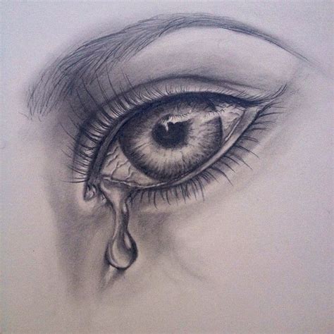 Tears Tränen Zeichnungen Mit Bleistift Und Kohlestift