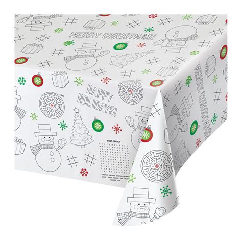 Christmas 88 X 54 Paper Activity Tablecloths 3 Count