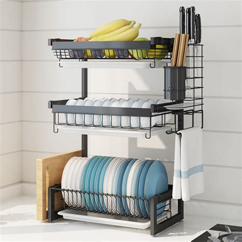Very convenient and easy to set up. Dish Drying Rack,Ispecle 304 Stainless Steel 2-tier Dish ...
