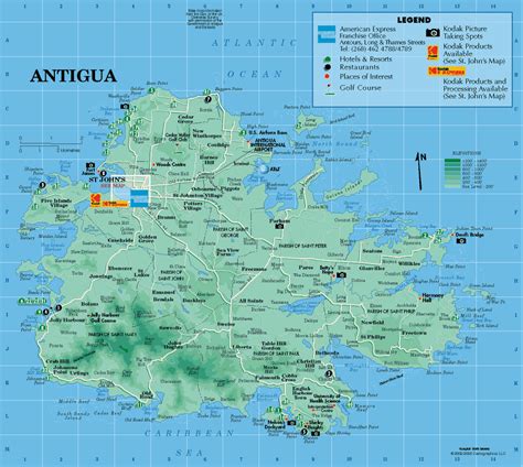 Map Of Antigua Southern Caribbean Vacation Resorts South America Travel