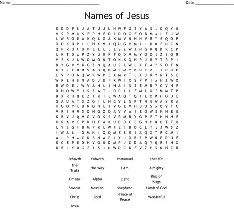 The Names Of Jesus Word Search By Product Concept Editors Spiral Gambaran