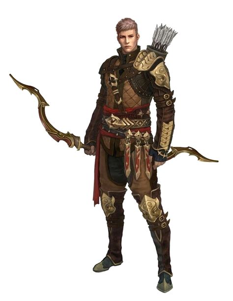 Male Human Fighter Archer Pathfinder PFRPG DND D D Th Ed D Fantasy Character