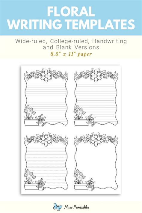 Printable Floral Writing Templates In 2021 Writing Templates Writing