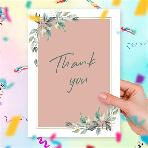 Pink Thank You Graduation Card Template Editable Online