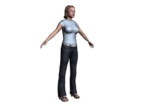 Female People T Pose 3d Model 3ds Max Files Free Download Modeling