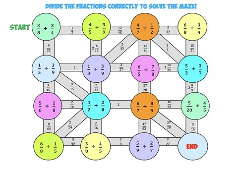 Dividing Fractions Maze 1 Mr Rs World Of Math