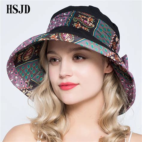 Bohemia Female Cloth Sun Hat Anti Uv Wide Brim Beach Hat 2018 Summer