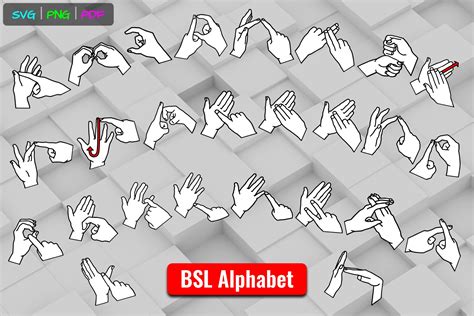 Bsl British Sign Language Alphabet Svgs Graphics
