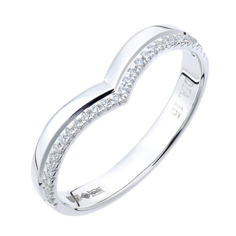Jewellery And Watches Wedding Ring 0 15ct Wishbone Shaped 9ct White Or 9ct Yellow Gold Diamond