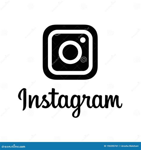 Cone Do Logotipo Do Instagram Em Preto Branco Isolado Em Fundo Branco