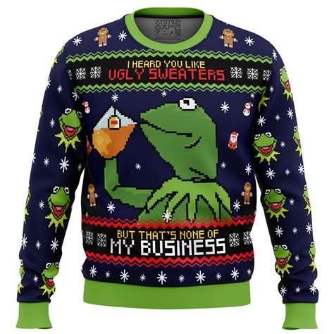 Kermit The Frog Ugly Christmas Sweater Anime Ape